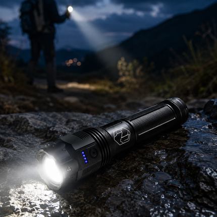 Rechargeable Tactical Pocket Flashlight, Waterproof Aluminum Zoom Torch with 5 Modes for Camping and Cars