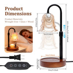 Tuzwa Candle Warmer Lamp – Dimmable Flower Wax Warmer with 2/4/8H Timer, Adjustable Height & Wooden Base for Jar Candles