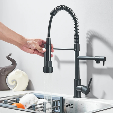 Kitchen Sink Faucet with Dual Swivel Spout – image 8