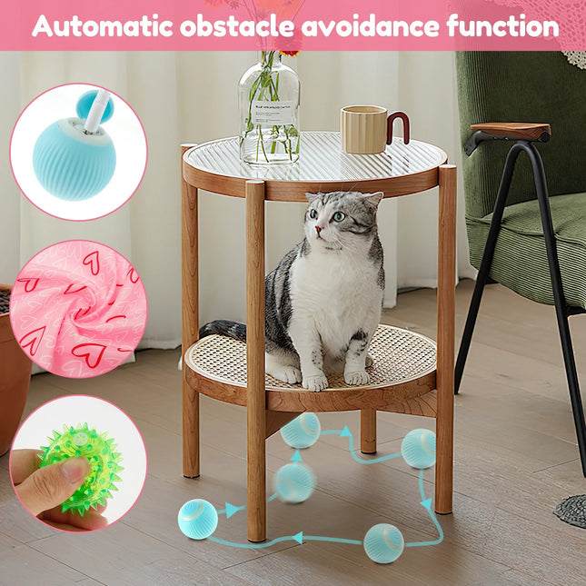 Interactive Cat Toys, Cat Hunting Toy with Smart Ball and Fabric Cover