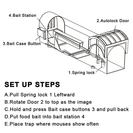 Mouse Trap Humane Live Catch, Reusable Humane Mouse Trap with Self Locking Door and Clear Body – image 4