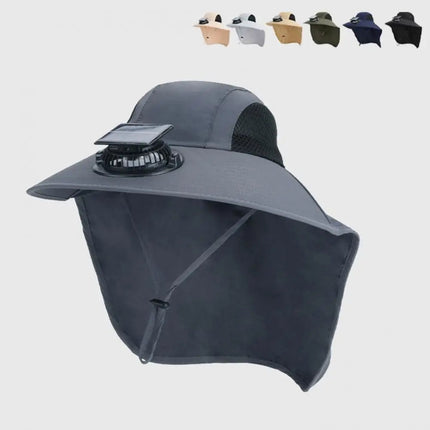 Wide Brim Hat with Fan, Solar Fan Hat and Sun Protection Hat