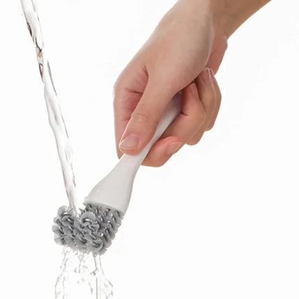 V Shaped Barbecue Grill Brush with Scraper, 2 in 1 BBQ Grate Cleaner with 360 Degree Rounded Bristles, PP and Iron Grilling Tool
