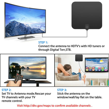 Indoor TV Antenna, Amplified Digital Antenna with 10 ft Coax Cable – image 6