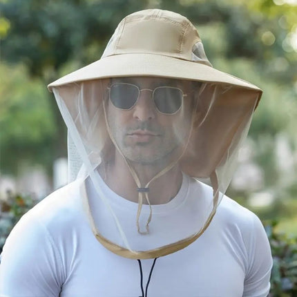 Safari Hat with UV Protection, Sun Hat with Neck Flap and Detachable Face Mask