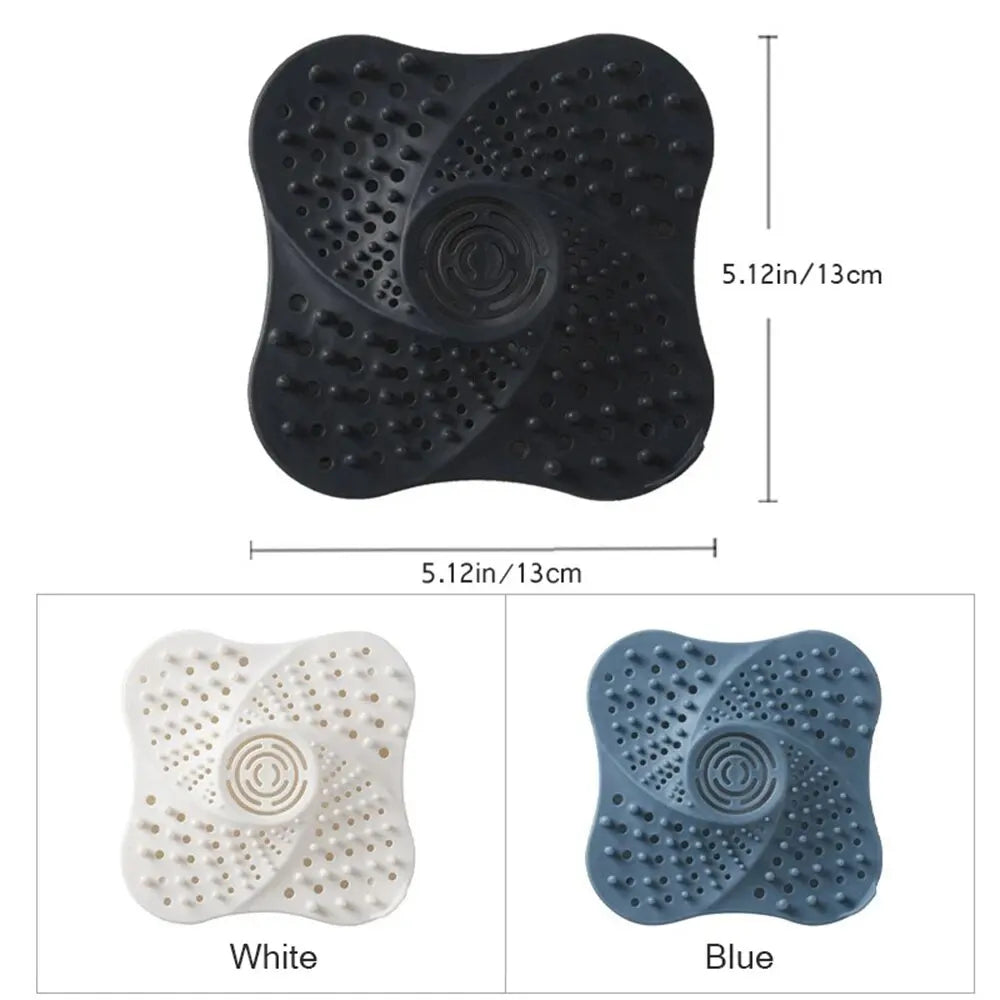 Tuzwa Shower Drain Hair Catcher – Spiral Anti-Clog Drain Cover with Suction Base, Easy-Clean TPR Strainer, 13cm