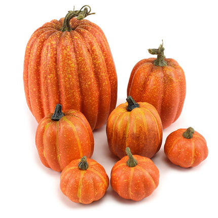 Fake Pumpkins Halloween Decor Set of 7, Artificial Pumpkins for Fall Decor and Thanksgiving Decor, Foam Pumpkins