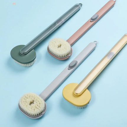 Body Scrubber for Shower, Long Handle Back Scrubber with Soap Dispenser