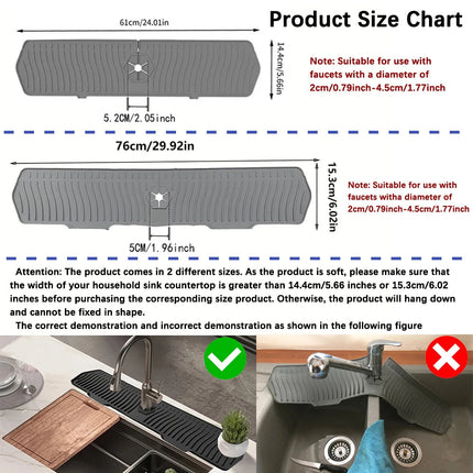 Sink Splash Guard Silicone Faucet Mat, S and L – image 8