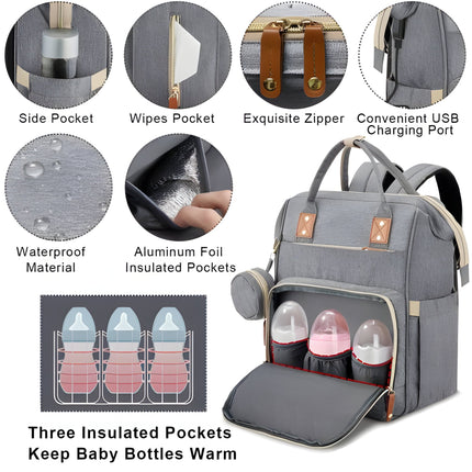 Diaper Bag Backpack, multiple compartments – image 7