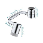 Tuzwa 1080° Rotating Faucet Extender – Stainless Steel & Copper Swivel Sink Adapter with 22mm/24mm Connector, Silver