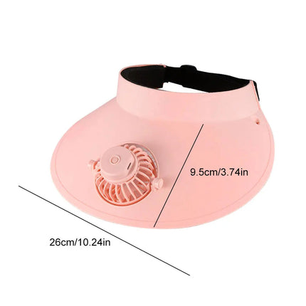 Sun Visor Hat with Rechargeable Fan, UV Blocking Open Crown Visor for Gardening – image 5