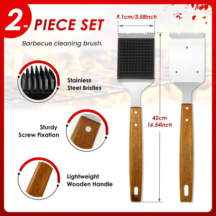 Barbecue Grill Brush with Scraper, Stainless Steel Grill Cleaner Brush – image 4