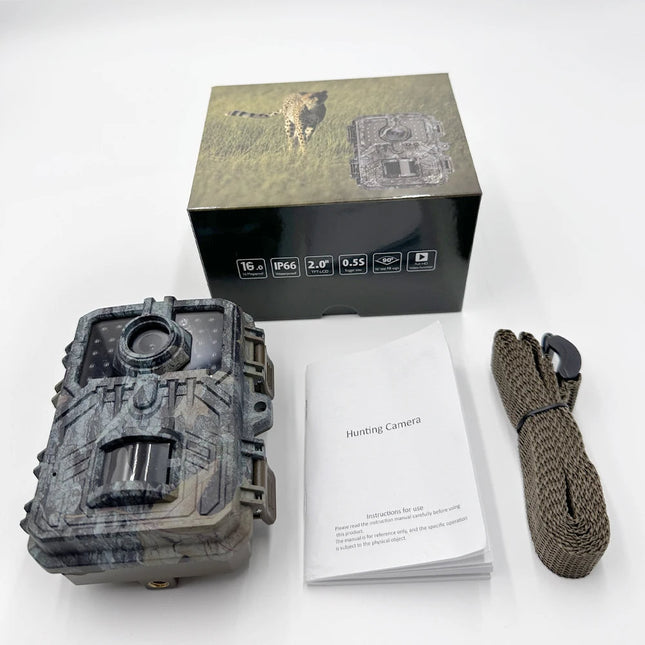 Night Vision Trail Camera 16MP 1080P, Game Camera with PIR Motion Detection