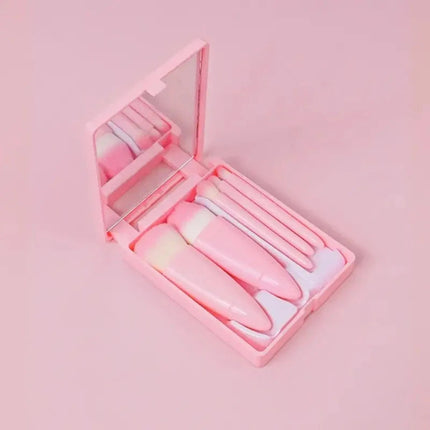Makeup Brush Set with Mirror, Travel Makeup Brushes with Case