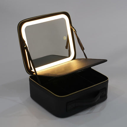 Makeup Bags with LED Light and Mirror, Travel Cosmetic Bag Makeup Organizer – image 6