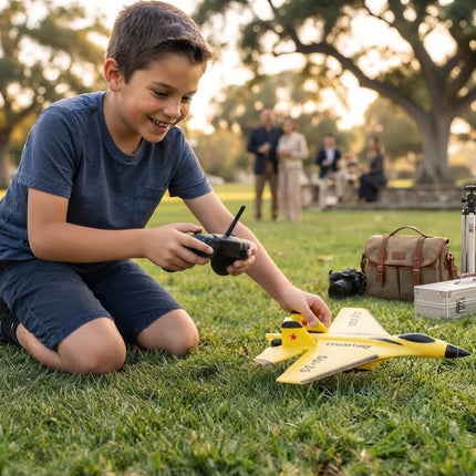 RC Plane for Beginners, 2.4GHz Remote Control Airplane with Foam Body, RC Fighter Jet Toy Airplane for Kids and Adults