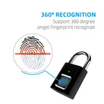 Tuzwa Fingerprint Padlock – Smart Biometric Keyless Lock with App Control, 10-Fingerprint Memory, 0.5-Second Unlock & Rechargeable Battery