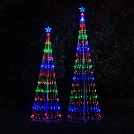 Outdoor Christmas Tree Lightshow, Animated Multicolor Christmas Light Show