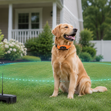 Electric Dog Fence with Waterproof Rechargeable Shock Collar, Vibration and 5 Level Static Correction Training System