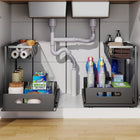 Under Sink Kitchen Cabinet Organizer 2 Tier, Slide Out Under Sink Organizer, Pull Out Cabinet Organizer for Bathroom
