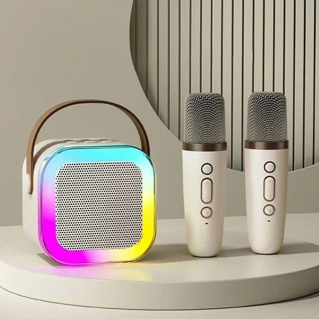Portable Karaoke Machine with 2 Microphones, Kids Karaoke Machine with Party Lights, Wireless Karaoke Party Speaker