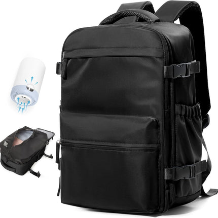 Travel Backpack with Vacuum Compression, 17 Inch Laptop Backpack with Electric Pump, Waterproof Travel Backpack
