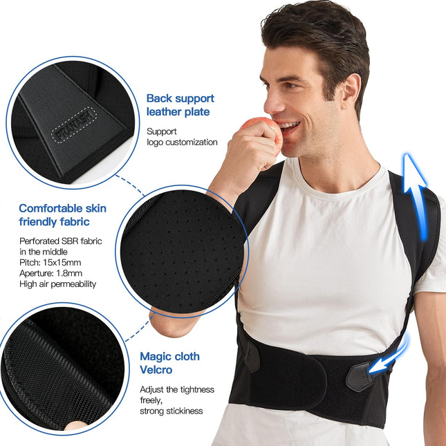 Posture Corrector for Men and Women, Adjustable Back Brace for Posture with Upper Back Support