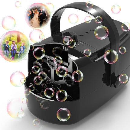 Bubble Machine Blower with 6 Wands, Portable Bubble Machine for Kids and Pets