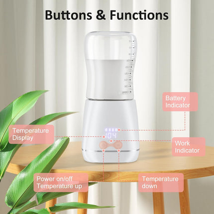 Rechargeable Bottle Warmer with Five Temperature Settings, Travel Bottle Warmer – image 5