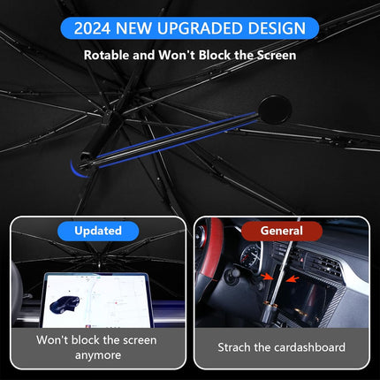 Car Sun Shade Foldable for Windshield, Windshield Sun Shade 57 x 33 in with Bendable Handle