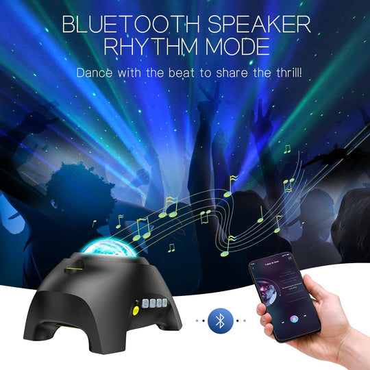 Tuzwa Aurora Northern Lights Projector – LED Star & Galaxy Projector with Bluetooth Speaker, White Noise, Music Sync & Remote Control