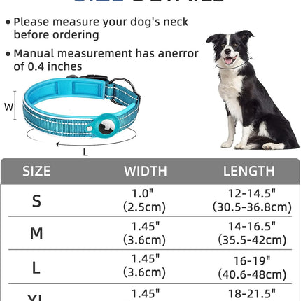 Nylon Dog Collar with Tracker Tag Holder, Durable Tracker Dog Collar