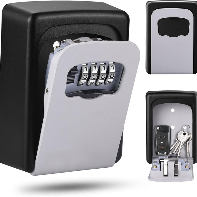 Key Lock Box Wall Mounted, Combination Lock Box for Keys, 4 Digit Code Key Box for 5 Keys