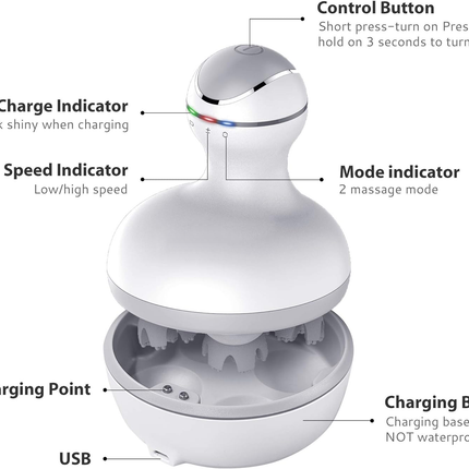 Scalp Massagers for Head, Electric Scalp Massager with 4 Rotating Heads – image 6