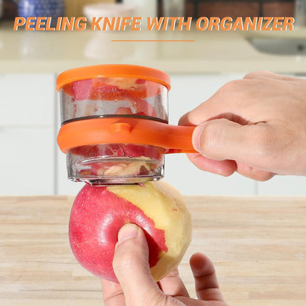 Potato Peeler with Dual Blade Heads, Apple Skin Vegetable Peeler with Peel Storage Box – image 10