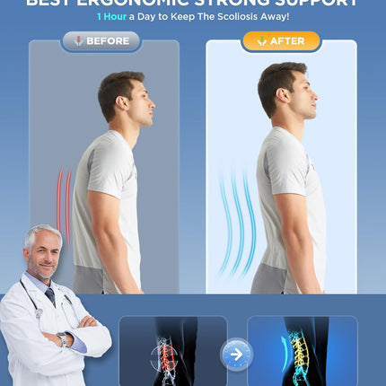 Back Brace for Lower Back Pain, Lumbar Brace with 4 Aluminum Support Strips and 3D Massage Pad – image 4