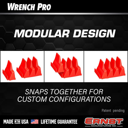 Wrench Holder Organizer, modular toolbox wrench rack for up to 40 wrenches, 6mm to 38mm, black plastic