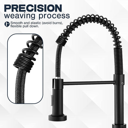 Kitchen Faucet with Pull Down Sprayer, Kitchen Sink Faucet 360 Rotation – image 4
