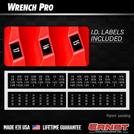 Wrench Holder Organizer, modular toolbox wrench rack for up to 40 wrenches, 6mm to 38mm, black plastic