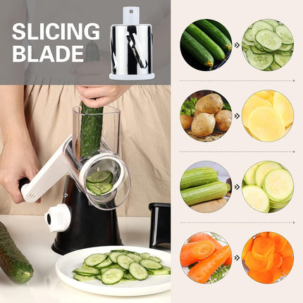 Manual Rotary Cheese Grater with Suction Base, Vegetable Shredder and Parmesan Grater – image 7