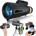 Monocular Telescope with Phone Holder and Tripod, 12x60 Handheld Telescope for Adults, Bird Watching Monocular