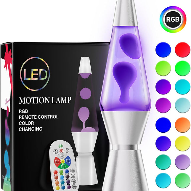 Lava Lamp with Remote and 17 Colors, Bedside Lamp