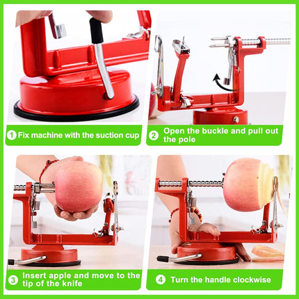 Apple Skin Peeler with Suction Base, Fruit Slicer with Stainless Steel Blades – image 4