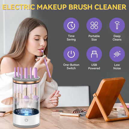 Makeup Brush Cleaner Machine, Sonic Brush Spinner with One Button Control – image 7