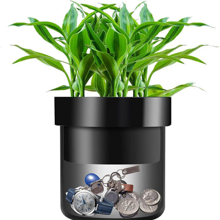 Lock Box with Key Hidden in a Flower Pot, Diversion Safe with Steel Chamber and 2 Keys