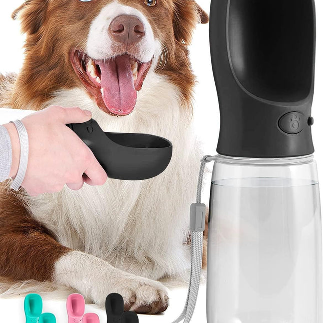 Dog Water Bottle 19 oz, Portable Dog Water Bottle with Bowl, Leak Proof Travel Dog Water Bottle for Walking and Hiking