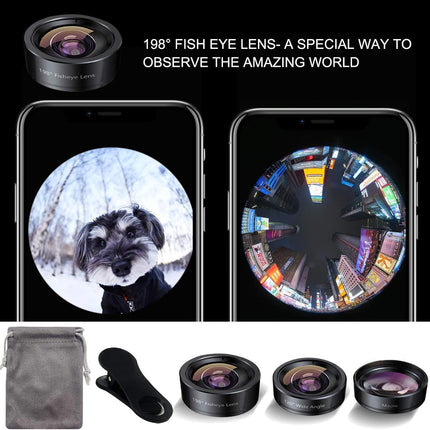 Macro Photography Lens for Phone, 3 in 1 Wide Angle Lens and Fisheye Clip On Set – image 4