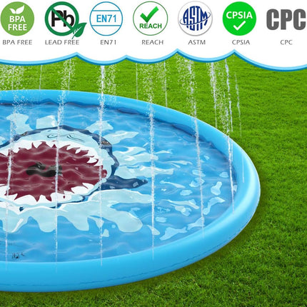 Splash Pad for Dogs and Kids, Shark Sprinkler Pad with Adjustable Spray – image 4