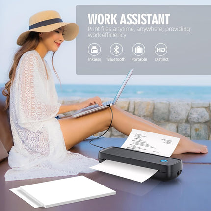 Thermal Printer, Bluetooth Wireless Printer for Phone and Laptop